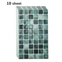 shiny home 10/30 Pieces Self-Adhesive 3D Mosaic Wall Stickers, Christmas Decorations, Waterproof & Heat Resistant, Ideal For Kitchen Backsplashes, Bathrooms, Living Rooms & RV Wall Renovation - Green - View 3