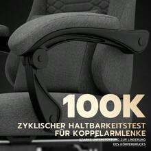 Gaming Chair Fabric Office Chair, Massage Gaming Chair With Headrest, Ergonomic Racing Gaming Seat With Footrest - Dark Grey - View 4