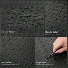 PVC Floor Protector 17 X 3.6 Ft For Garage Workshop Warehouse, 2 Rolls Heavy Duty Vinyl 2.5mm Thickness Black Diamond Texture Flooring Under Car Storage Area Gym Basement Surface Cover-XY74142 - 1 - View 5
