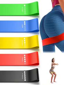 1pc/5pcs Resistance Band Set 5 Levels Exercise Loop Bands, For Leg, Hip, Abdominal Training, Yoga, Pilates, Fitness, Home Gym Strength Training - Multicolor - View 14
