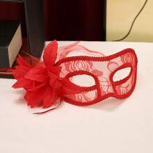 2pcs Sexy Floral Lace Eye Mask & Queen Rhinestone Cane Set, Carnival Wedding Photography Decoration Halloween Costume Props - Multicolor - View 9