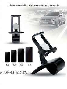 Car Phone Holder, Multi-Function Phone Mount, Rotatable Installation Device, Can Be Installed On Car Dashboard, ABS Material - Multicolor - View 2