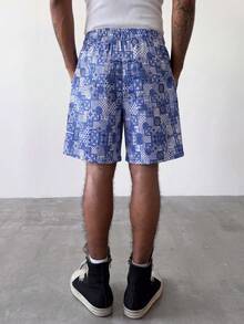 MAISONFOX Men's Casual Ditsy Floral Drawstring Waist Shorts, Summer Beach Vacation Shorts Streetwear Holiday Couple/Husband Gift Anniversary Gift - Multicolor - View 2