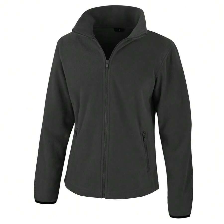 Result Womens/Ladies Core Fashion Fit Fleece Top/Full Zip Jacket - Black - View 1