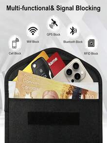 1pc RFID Signal Blocking Faraday Bag, Anti-Tracking GPS Shielding Pouch, Suitable For Phones And Car Keys, Prevents Hacker Attacks, Protects Privacy, Ideal For Daily Commute And Parking Use - Signal Shielding Bag - View 12