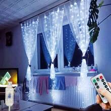 100/200/300/600LED Curtain String Lights, USB Powered Fairy Garland Lights. 8 Lighting Modes, With Remote Control (Battery Not Included), Suitable For Home Bedroom Window Wall Stage. Romantic Proposal Confession, Birthday Party, Wedding Celebration Background Atmosphere Decoration Hanging String Lights, Valentine's Day Halloween Christmas Holiday Decoration - USB Plug Curtain Light - View 21