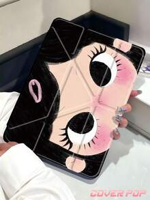 卡通女孩圖案平板保護殼，相容 iPad 9.7/10.2/10.5/10.9/12.9/Pro 11、第 10 代，相容 Galaxy Tab S6 Lite 10.4 吋，相容 Kindle Paperwhite 第 12 代 2024、Kindle (第 11 代-2024 發布)，柔軟防摔，智慧支架/自動喚醒/睡眠，Y 型折疊平板保護套，多種視角可調 - 彩色 - 查看 2