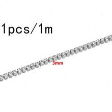 Dây xích đính đá rhinestone màu vàng 1m, viền pha lê đính dày, vật liệu làm trang sức DIY, phù hợp cho vòng tay, dây chuyền, trang trí quần áo và đồ thủ công handmade - dây chuyền đính đá - Xem 8