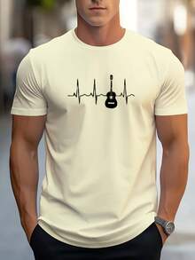Men's Casual T Shirt Digital Printing - White - View 2