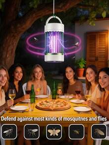 Bug Zapper Rechargeable Hanging Mosquito Zapper For Indoor Outdoor, Mosquito Lamp - 1200mAh Portable Insect Trap For Indoor/Outdoor, Electronic Pest Control For Home, Bedroom, Patio, Kitchen, Garden, Lawn - View 10