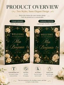 Customized Wedding Welcome Sign, Customized Plaque, Wedding Plaque, Personalized Plaque, Personalized Welcome Sign, Party Gift, DIY Party Entrance Sign, Upload Your Photo, Suitable For Birthday, Retirement, Wedding Party And Home Decor, Photo Welcome Sign - Multicolor - View 6