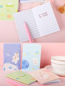 5/10PCS Cartoon Illustration Mini Pocket Notebooks, Lightweight Portable Memo Notebooks, Can Record Notes, Record Inspiration, Can Draft, Essential Back To School Stationery - Multicolor - View 5