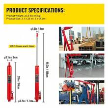 Manual Lift Cylinder 8 Tons Capacity For Garage Shop Cranes Engine Hoist Single Piston Pump Clevis Base Manual Handle Red-XY740858 - Multicolor - View 8
