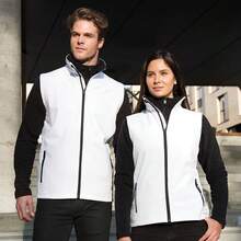 Result Core Womens/Ladies Printable Full Zip Softshell Bodywarmer - White / Black - View 4