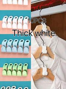 Small Hanger Suitable For Connecting Hooks Inside Wardrobe, Stackable Plastic Wardrobe Cap Rack, Thickened Plastic Connecting Hanger Clip, Suitable For Various Types Of Hangers. Used For Organizing And Connecting Hangers Inside Wardrobe, Stackable. Smooth Craftsmanship, Made Of New PP Material. Suitable For Holidays, Summer And Travel. - White - View 17