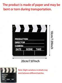 1pc Movie Clapperboard, Paper Movie Clapperboard, Director Writable Action Scene Board, Suitable For Film Photography Props - Multicolor - View 3
