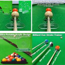 2 Set Entrenador de Golpe de Taco de Billar Transparente de 5 Agujeros, Equilibrador de Entrenamiento de Billar para Práctica de Disparo , Herramienta de Corrección de Entrenamiento - Multicolor - Ver 4