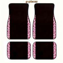 4pcs/2pcs Black Leopard Print Car Floor Mats, Made Of Non-Slip Polyester Fiber, Suitable For The Interiors Of Sedans, SUVs, Trucks And Other Vehicles, Car Accessories. - Floor Mats - View 16