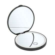 1X/2X Magnifying LED Compact Makeup Mirror, Pocket-Sized, Double-Sided, Foldable, Handheld With Lights, Suitable As Gift For Mom, Valentine's Day, Boyfriend, St. Patrick's Day - Black - View 9