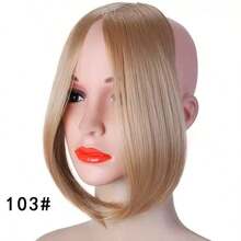 10 Inch Long Bob Wig, Middle Part With Side Bangs, Synthetic Hair Extensions With BB Clips - Multicolor - View 8