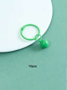 10/20 piezas anillos de llavero de campana de aleación de zinc esmaltada de colores, estilo Ins, anillos de llavero divididos, accesorios para hacer colgantes de manualidades con cuentas Perler, dijes para bolsos - Llavero con forma de campana pintada - Ver 26