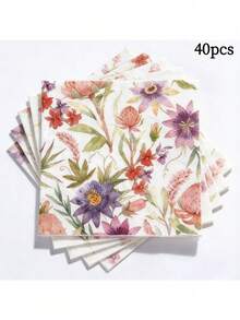 20入/組、40入/組、60入/組、80入/組、100入/組、200入/組，薰衣草夢幻印花加厚柔軟派對餐巾紙，2層柔軟紙巾，展開尺寸33cm*33cm，適用於：婚禮、茶會、生日派對裝飾餐巾紙、派對裝飾、派對用品、節日裝飾、節日用品 - 多色 - 查看 14