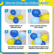 133pcs Blue And Yellow Balloon Arch Kit With Light Blue And Yellow Balloons For Lemon BabyShower Graduation Birthday Party Anniversary Wedding Decorations - Style 1 - View 5