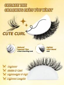 MAANGE 200 Clusters D Curl Multi-Layer DIY Eyelash Bundles, 40D Natural Cat Eye Long Eyelash Bundles, Single Curl Eyelashes, Thin Long Eyelashes, Cartoon Appearance Eyelashes, Suitable For Beginners To Use At Home, Extra Thick False Eyelashes, Grafted Clump Eyelashes, Essential Eyelashes For Dating And Travel, Gift For Women - D - View 8