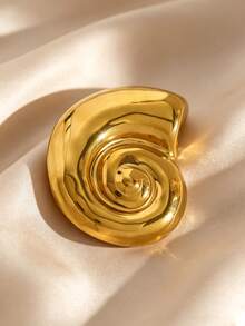 Vintage exquisite charmende Ozean-Stil Seestern Muschel Brosche 304 Edelstahl nicht verblassend lässig vielseitig geeignet für den täglichen Gebrauch von Frauen Kleidung Anstecknadel Accessoire Schmuck - Goldgelb - Übersicht 9