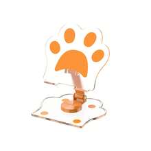 1 pieza Soporte para teléfono con forma de pata de gato creativa y linda, material acrílico, adecuado para iPad y tabletas, soporte dedicado para maratón de series, soporte de escritorio plegable, soporte inclinado, soporte universal de acrílico lindo de dibujos animados para teléfono y tableta, adecuado para teléfonos y tabletas de hasta 13 pulgadas, ángulo ajustable, rotación plegable de 360°, soporte de escritorio elevable inclinado, perfecto para ejercicio, ver videos y llamadas de FaceTime - Multicolor - Ver 13