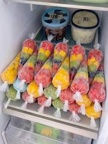 10/50/100pcs Set Ice Cream Cone DIY Bags - Durable And Portable Homemade Ice Cream Bags, Suitable For Ice Cream Making And Cream Piping Bags, Homemade Ice Cream Bags And Food Packaging Bags, Party Kitchen Gift Bags - Multi-color Ice Cream Cone - View 1