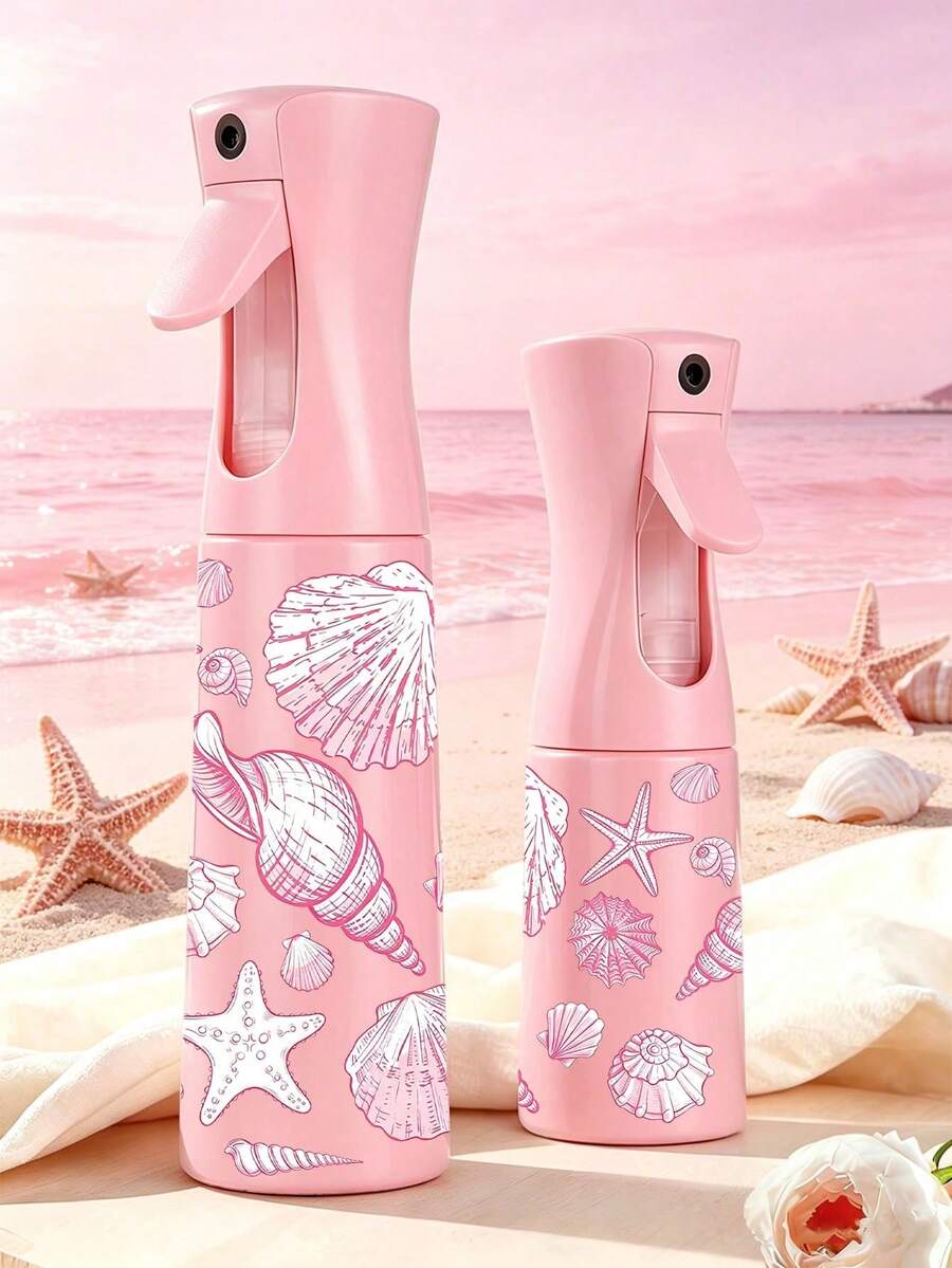 Shell Pattern Transparent PET Refillable Travel Spray Bottle - Multi-Functional Fine Mist Spray Bottle For Travel, Can Be Used As Makeup Remover Dispenser, Reusable Hair Spray Bottle And Continuous Sprayer, Suitable For Hair Styling, Cleaning And Facial Moisturizing - Multicolor - View 1