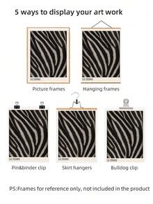 1pc Frameless Zebra Stripe Wall Art Poster Modern Black White Animal Print Decor Aesthetic Apartment Living Room Bedroom Back To School Funky Posters Dorm Essentials - Zebra Stripes - View 6