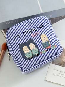 Bolsa de viaje portátil a rayas para pastillas, bolsa de almacenamiento de pastillas de viaje, bolsa de medicina para camping, bolsa de medicina pequeña de tela multifuncional, bolsa de cosméticos simple, bolsa de medicina para exteriores y hogar, bolsa de aseo, adecuada para medicina, cosméticos, lápiz labial y artículos pequeños diarios, regalo de cumpleaños único, regalo de vacaciones, regalo de fiesta, regalo de vacaciones, regalo de vuelta a la escuela, regalo para el maestro - Multicolor - Ver 13