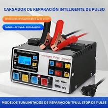Cargador de Batería Inteligente Rápido 12V y 24V con Reparación por Pulsos, Pantalla LCD y Carga Automática para Auto, Moto, Camioneta - 12V/24V - Ver 7