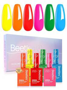Set Kutek Gel Beetles Macaron Color 15ML 6 Warna, Botol Berwarna-warni, Mudah Dihapus, Cocok untuk Manikur dengan Lampu UV/LED - MultiWarna - View 10