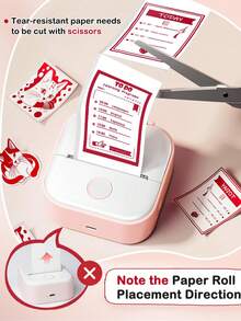 Self-Adhesive Stickers (Print Red Color Thermal Paper), 57 X 25Mm, Mini Pocket Camera Refill Paper, Ink-Free, Portable, For Printing Patterns/Error Questions/Work Plans/Schedules/Images - View 6