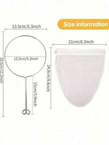 1pc Reusable Fabric Mesh Filter Bag, Suitable For Soy Milk, Herbal Tea, Cold Brew Coffee Filtration, Kitchen Utensil - A - View 5