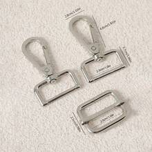 3pcs Luggage Strap Accessories Set, Including Shoulder Strap Buckle, Dog Clip, Zinc Alloy Pressed Hook Buckle, For DIY Handbag - Silver - View 12