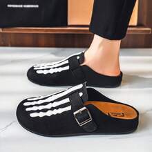 Sandalias casuales de caña baja para hombre, zapatos de playa cerrados de punta tipo slip-on, pantuflas planas negras tipo slide, zapatos de playa estilo coreano retro versátil, para uso en exteriores e interiores, sandalias de suela blanda, sandalias de punta abierta, pantuflas de suela gruesa duraderas y cómodas, tallas grandes - Multicolor - Ver 10