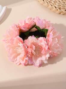 1/3pcs Set Simulated Gradient Flower Hair Scrunchies, Vacation Style High Elasticity Hair Ties, Multi-Color Versatile Elegant - Multicolor - View 13
