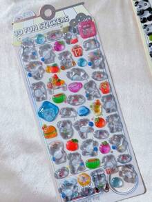 3D Embossed Crystal Animal Stickers - Decorative Decals For Backpacks, Pencil Cases, Children's Toys - Multicolor - View 13