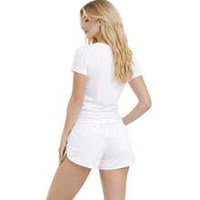 Kit Of 3 Women's Beachwear Shorts, Plain Bermuda Shorts - 黑色,白色和灰色 - 查看 4