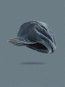 1pc Women's Vintage Solid Color Washed Beret, Lightweight Summer Essential Newsboy Cap, Versatile Artist Hat, Suitable For Daily Wear And Travel - Pleated Beret - View 10