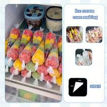 10/50/100pcs Set Ice Cream Cone DIY Bags - Durable And Portable Homemade Ice Cream Bags, Suitable For Ice Cream Making And Cream Piping Bags, Homemade Ice Cream Bags And Food Packaging Bags, Party Kitchen Gift Bags - Multi-color Ice Cream Cone - View 10