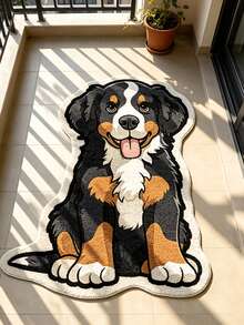 1pc Cute Bernese Mountain Dog Shaped Art Floor Mat, Decorative Rug, Floor Mat, Carpet, Living Room Rug, Bedroom Rug, Universal Rug - Multicolor - View 5