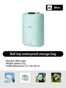 Naturehike 2L/4L/8L/12L/20L 捲口防水收納袋，真空排氣設計，PU 2000mm 防水，多場景使用，適合戶外露營、旅行、商務出差 - 彩色 - 查看 20