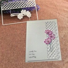 1件 格紋與花卉紙雕模具，適合紙藝手工、卡片製作、剪貼簿及其他DIY專案，耐用金屬材質 - 多色 - 查看 5