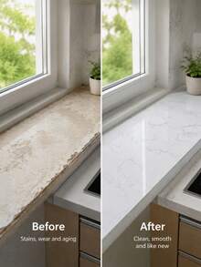 Minimalist Marble Pattern Window Sill Sticker, Suitable For Repairing Damaged Window Sills, Door Frames And Baseboards, Decorative Renovation Sticker, Easy To Apply And Cover Flaws - 3m - View 5