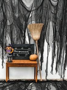 5/3pcs Black Horror Mesh Fabric, Suitable For Halloween, Large Size Black Horror Mesh Fabric, Suitable For DIY Halloween Horror Backdrop, Party Decoration Mesh, Curtain Decoration, Suitable For Creating Haunted House Horror Atmosphere, Halloween Party Decoration, Indoor And Outdoor Yard Fence, Haunted House Decoration Door And Window Covering Mesh, Halloween Horror Mesh Decoration - Multicolor - View 4